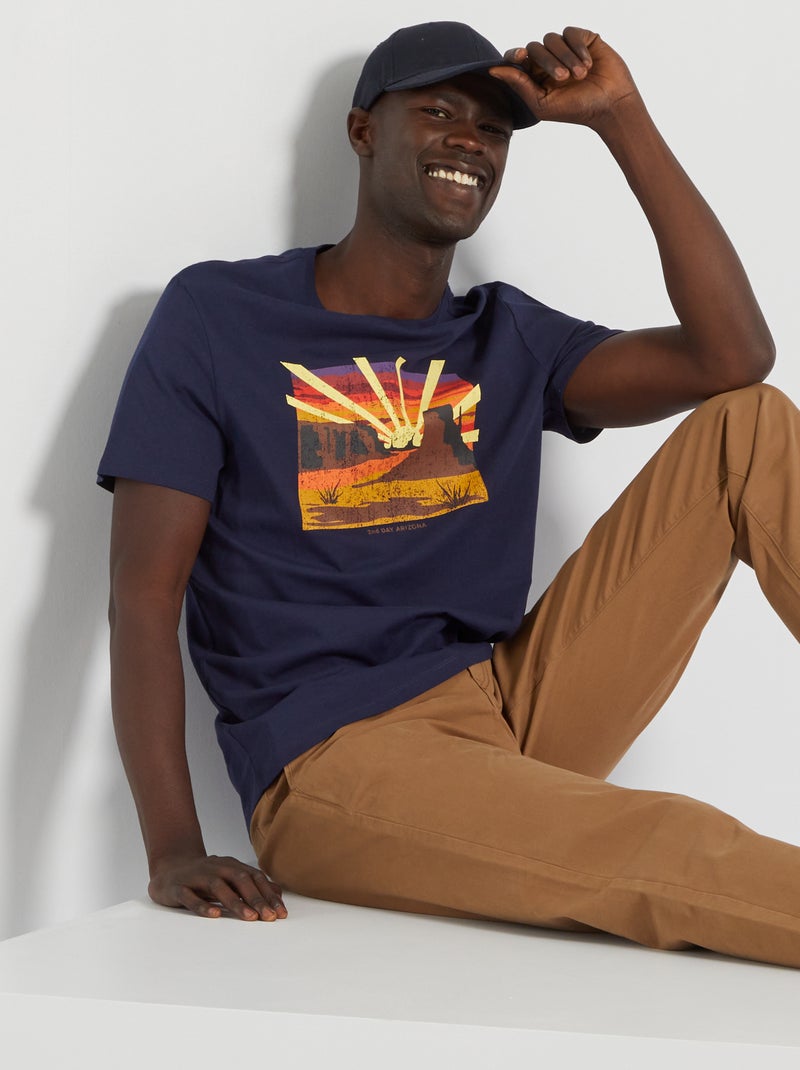Camiseta de punto estampada NEGRO - Kiabi