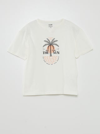 Camiseta de punto estampada 'palmeras'
