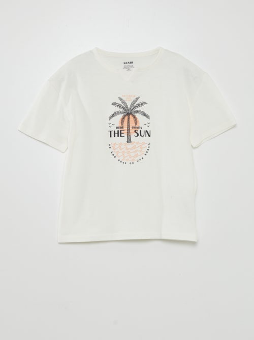 Camiseta de punto estampada 'palmeras' - Kiabi