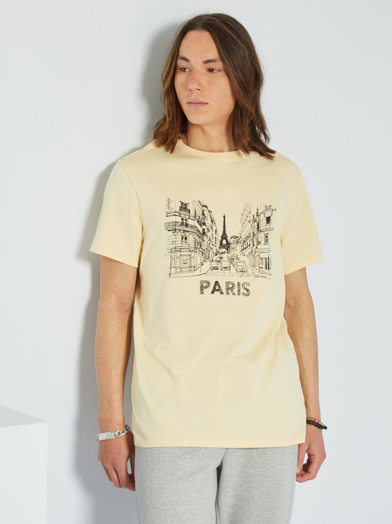 Camiseta de punto estampada 'París' BEIGE - Kiabi