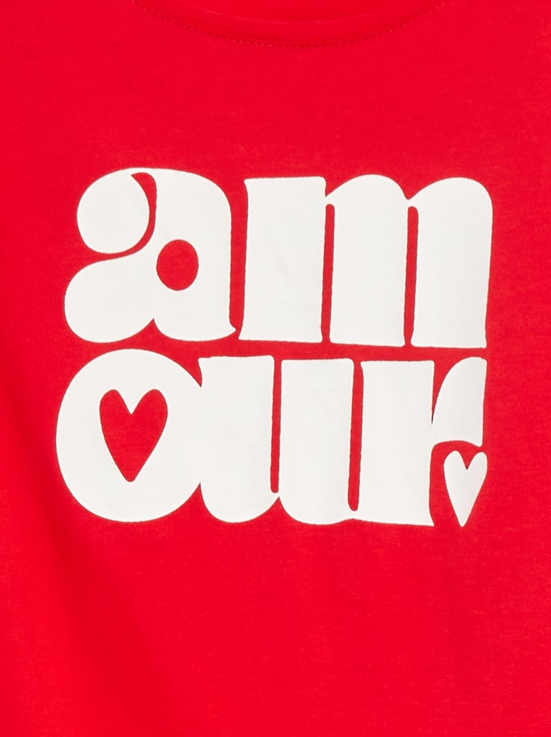 Camiseta de punto estampada ROJO - Kiabi