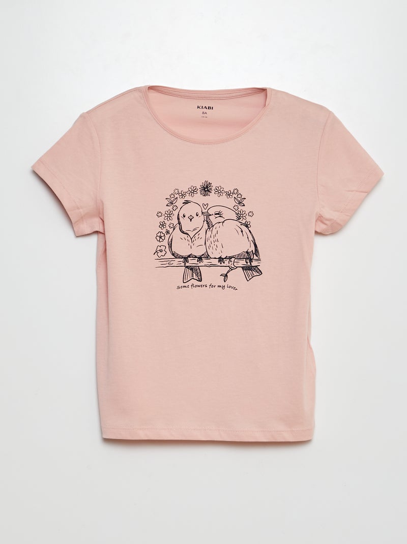 Camiseta de punto estampada ROSA - Kiabi