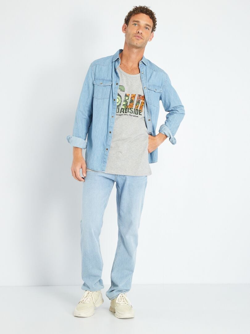 Camiseta de punto estampada sin mangas GRIS - Kiabi