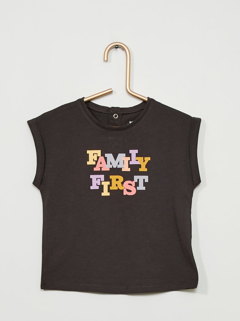 Camiseta de punto 'Familia' GRIS - Kiabi