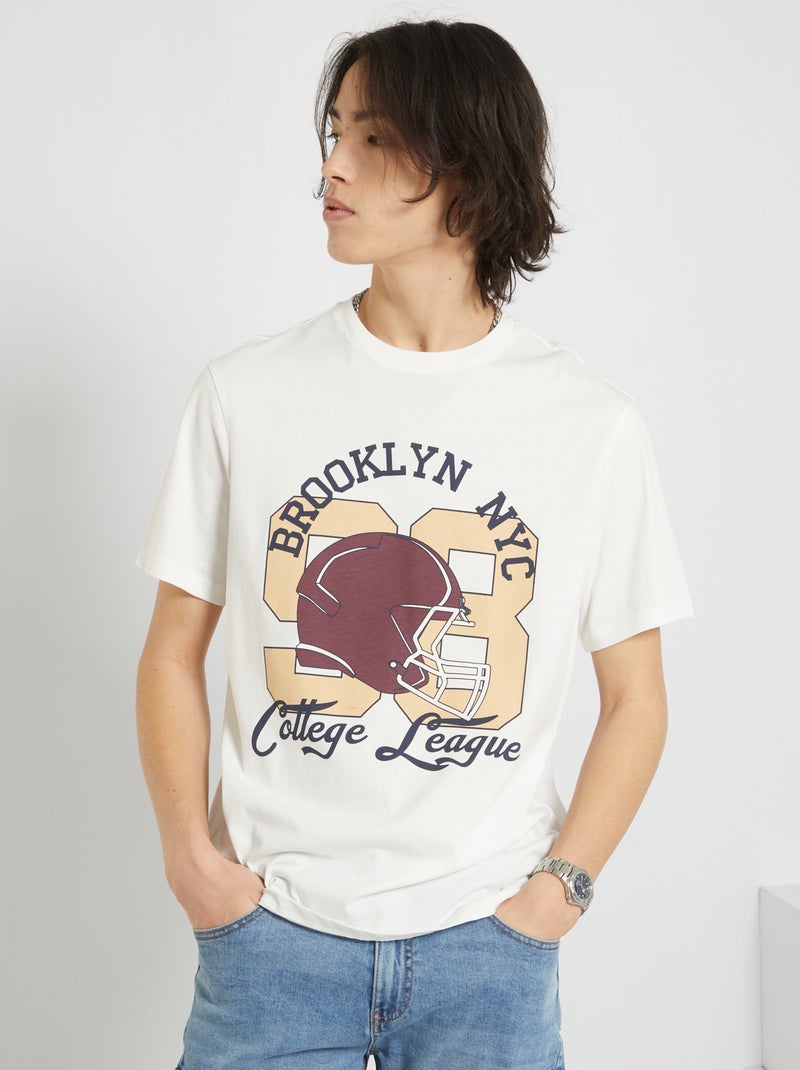 Camiseta de punto 'Football US' Blanco - Kiabi