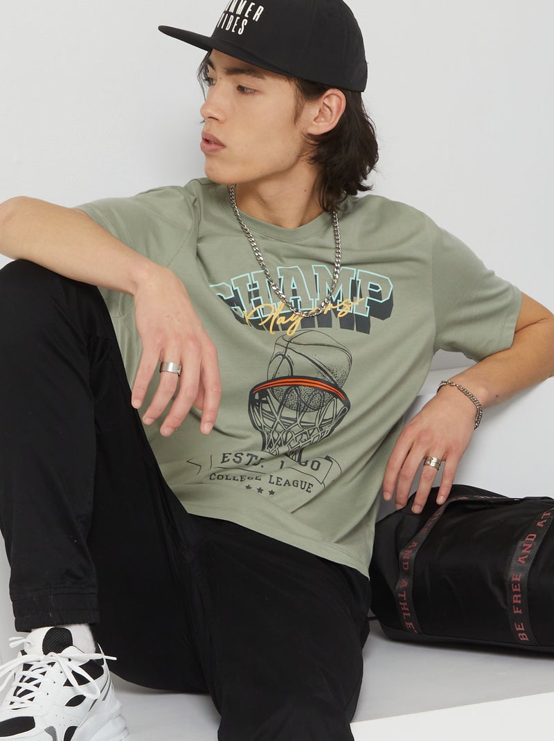Camiseta de punto 'Football US' KAKI - Kiabi