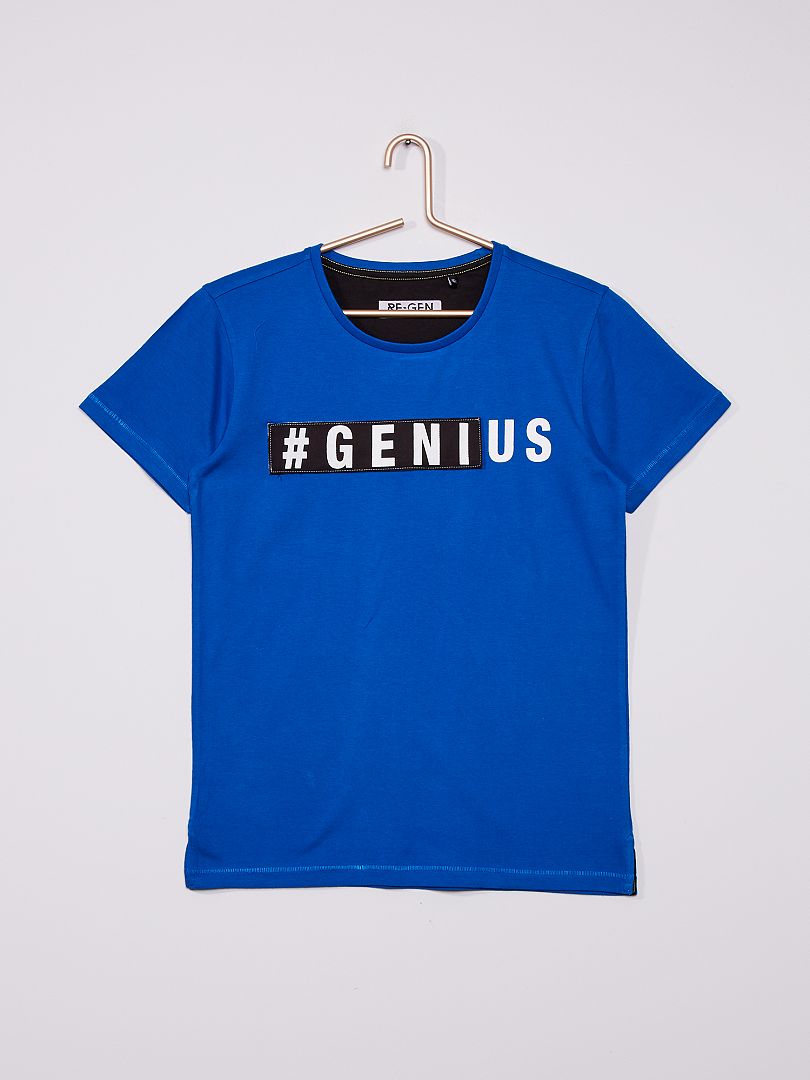 Camiseta de punto 'GENIUS' azul - Kiabi