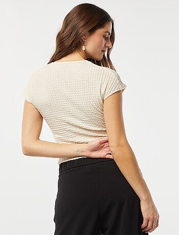 Camiseta de punto gofrado