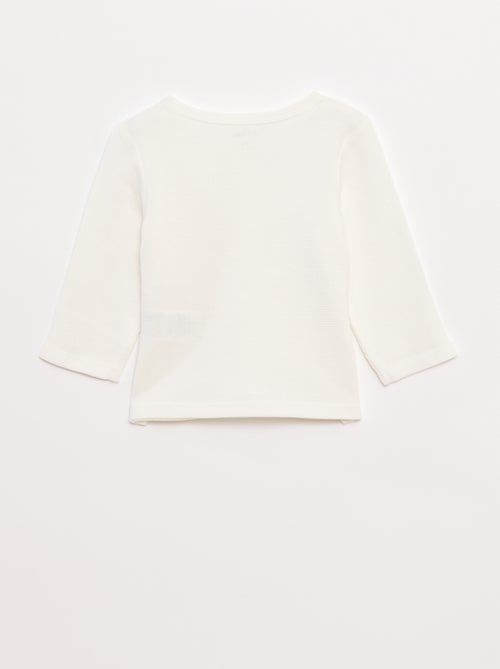 Camiseta de punto gofrado con cuello panadero - Kiabi