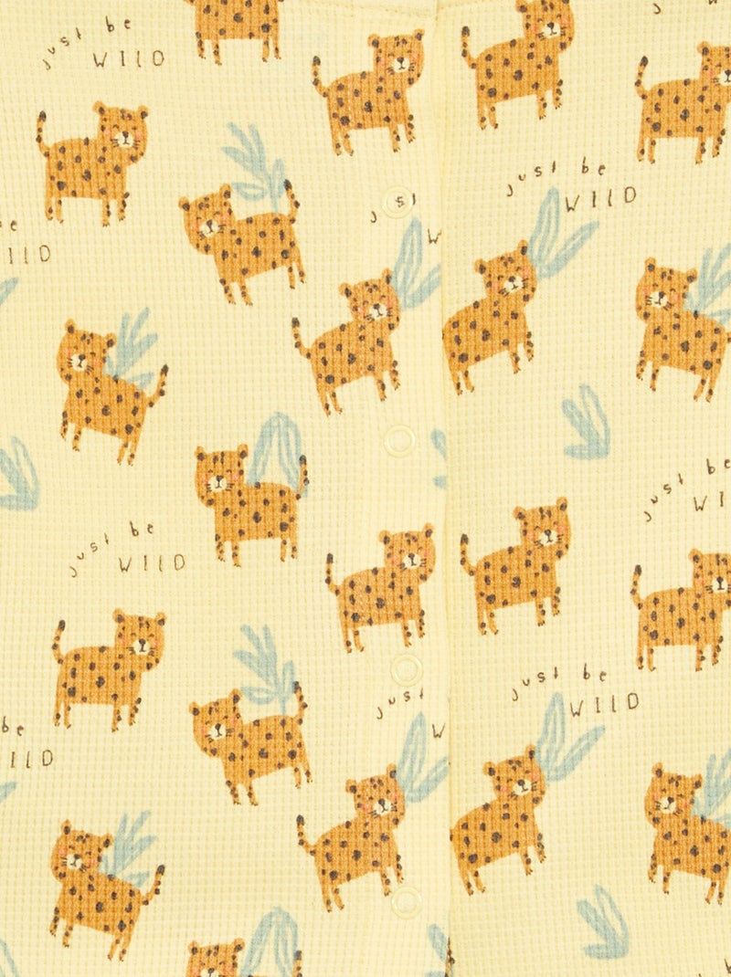 Camiseta de punto gofrado con estampado AMARILLO - Kiabi