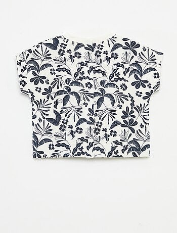 Camiseta de punto gofrado con estampado