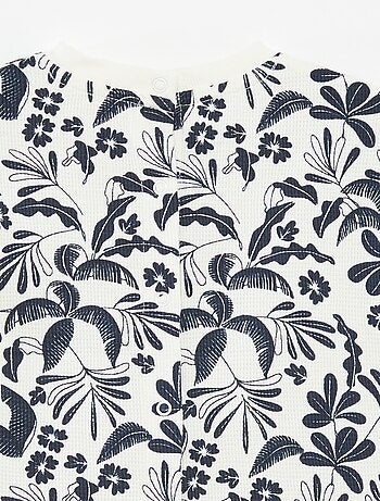 Camiseta de punto gofrado con estampado