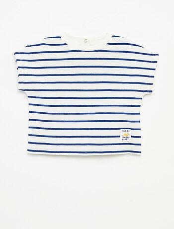 Camiseta de punto gofrado con estampado