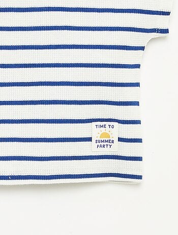 Camiseta de punto gofrado con estampado