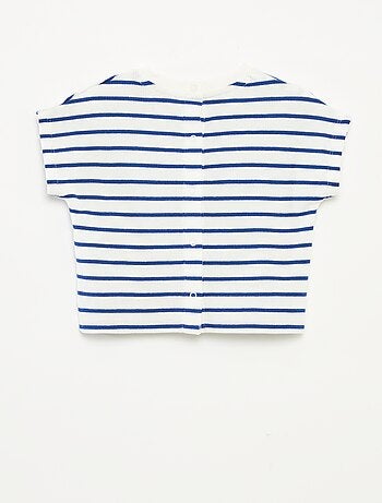 Camiseta de punto gofrado con estampado