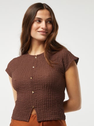 Camiseta de punto gofrado