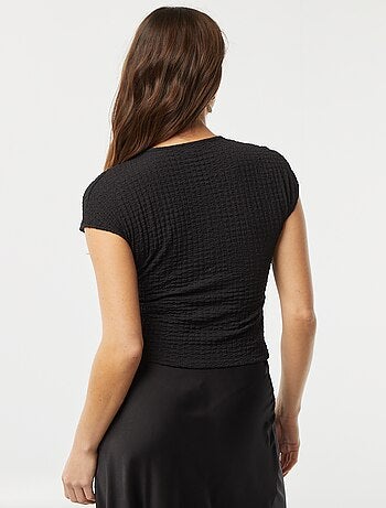 Camiseta de punto gofrado