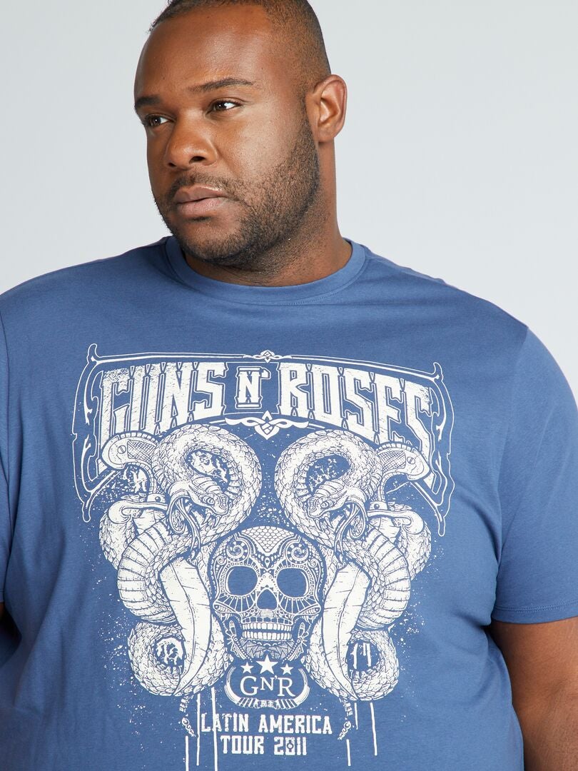 Camiseta de punto 'Gun's N' Roses' azul oscuro - Kiabi