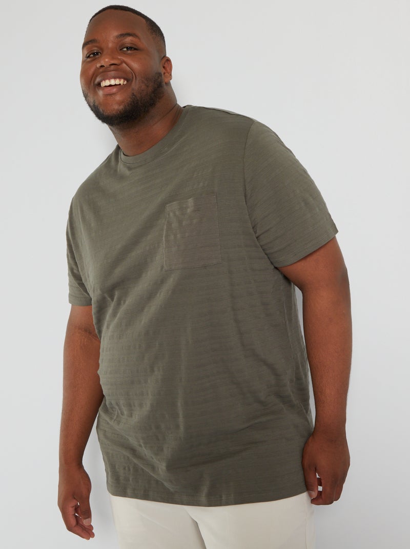 Camiseta de punto jacquard KAKI - Kiabi