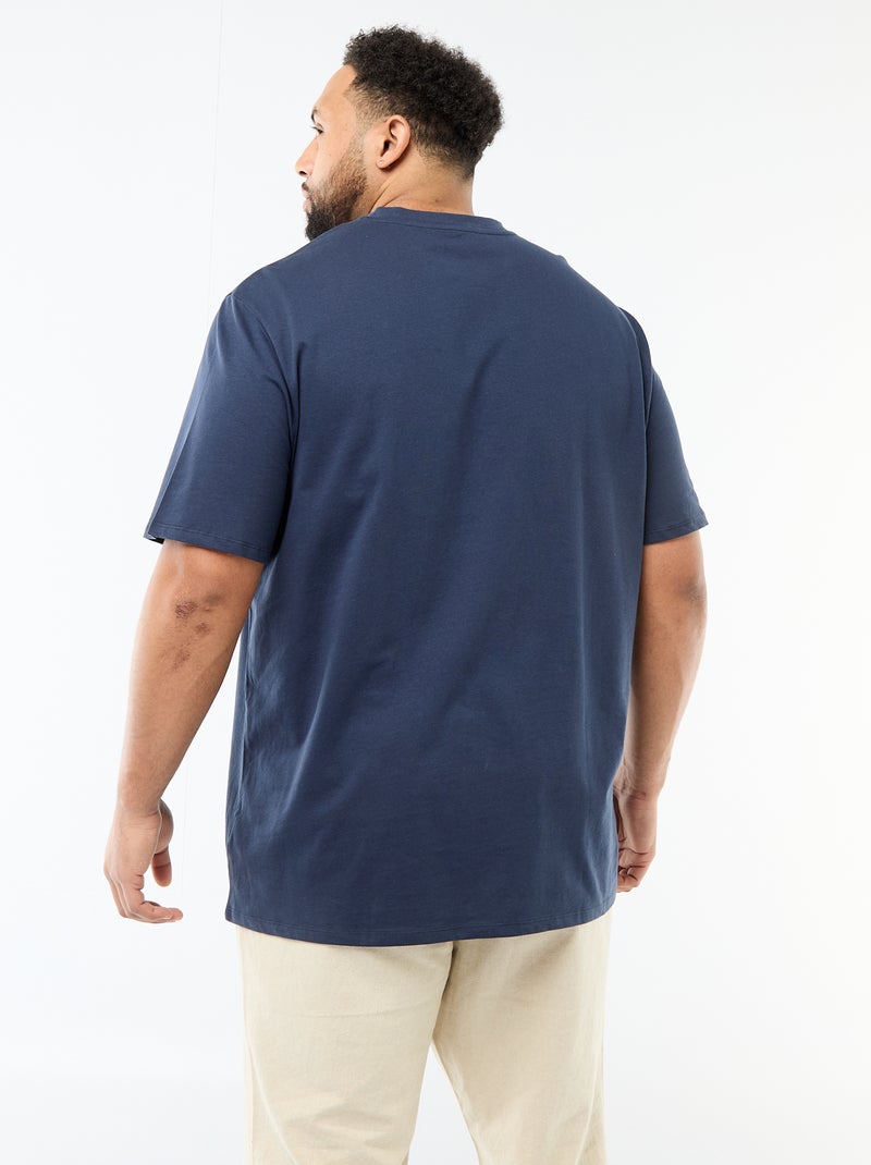 Camiseta de punto jersey de manga corta Azul - Kiabi