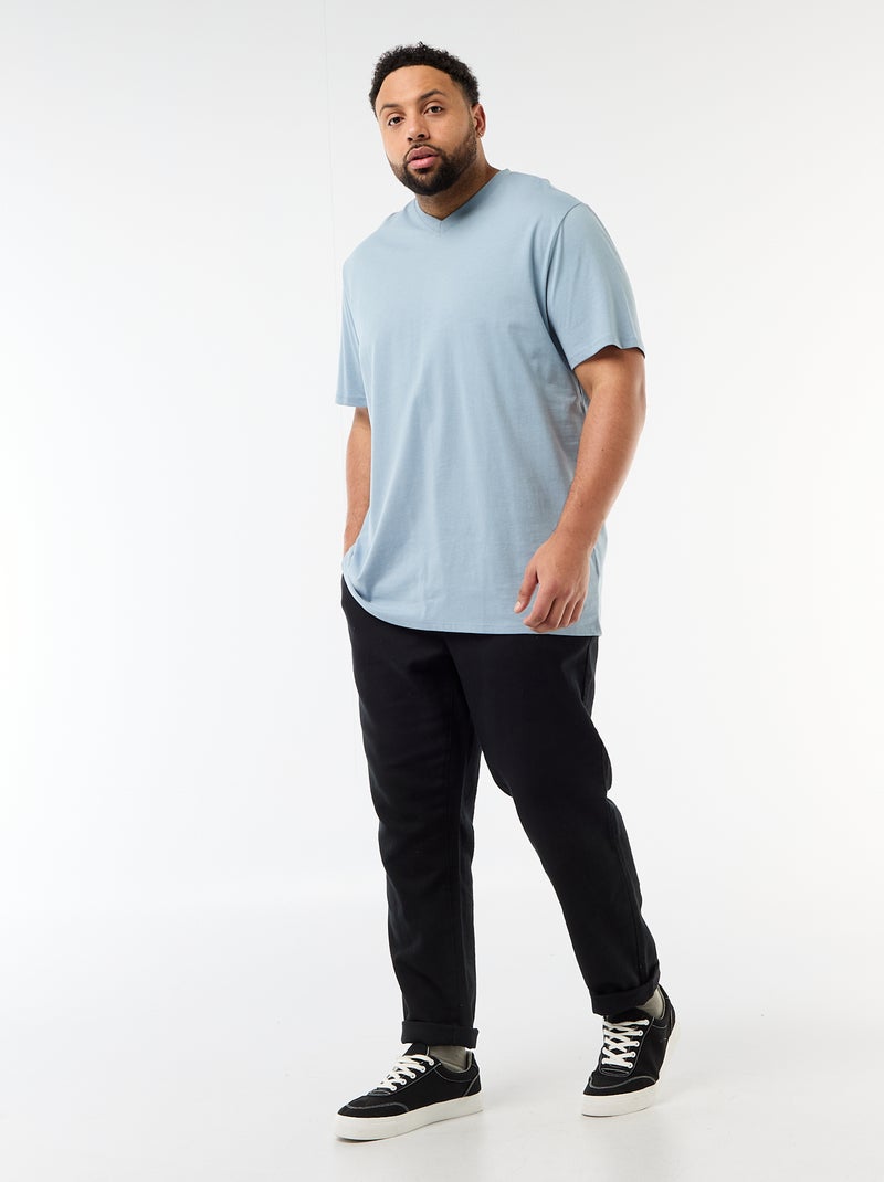 Camiseta de punto jersey de manga corta Azul - Kiabi