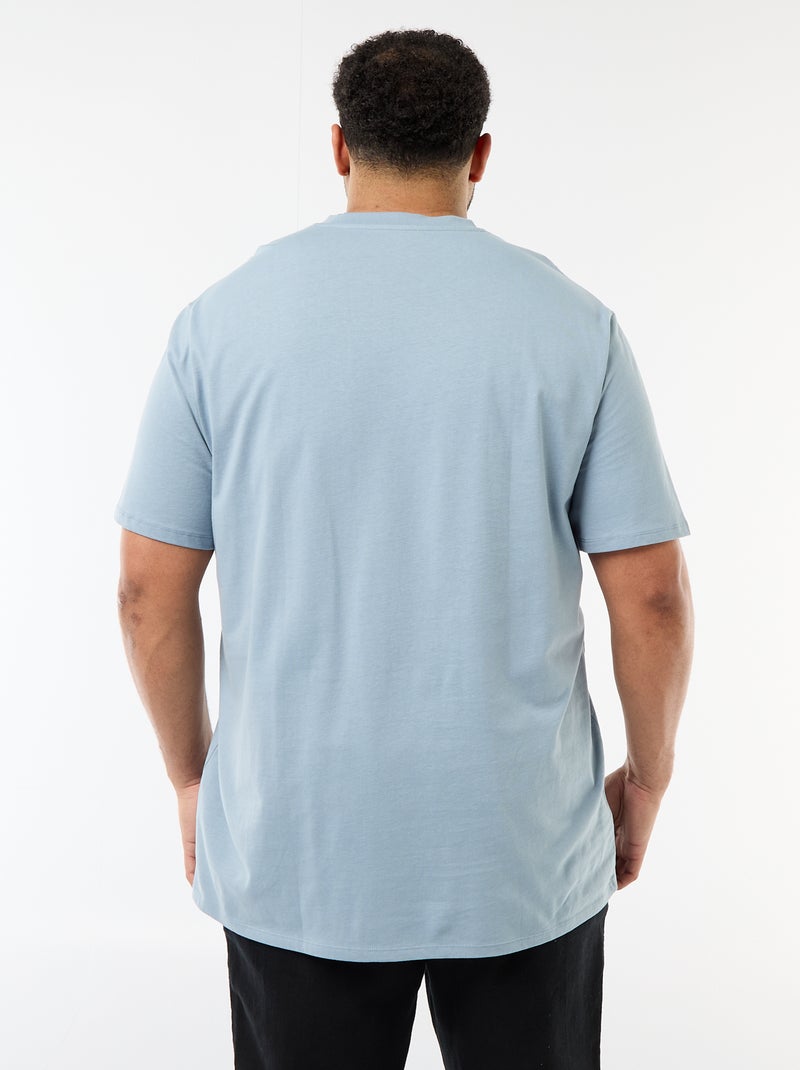 Camiseta de punto jersey de manga corta Azul - Kiabi