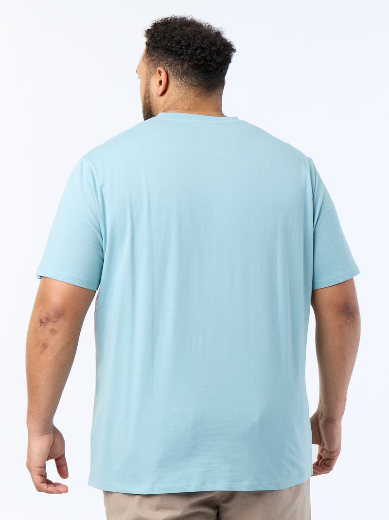 Camiseta de punto jersey de manga corta Azul - Kiabi