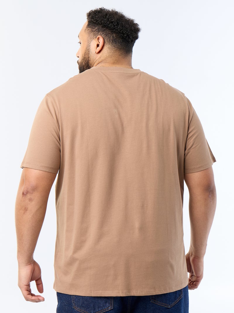Camiseta de punto jersey de manga corta Marron - Kiabi