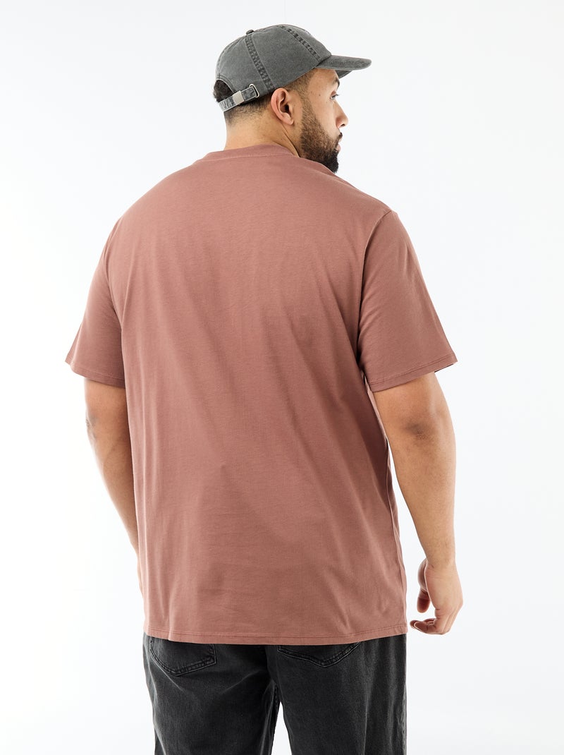 Camiseta de punto jersey de manga corta Marron - Kiabi