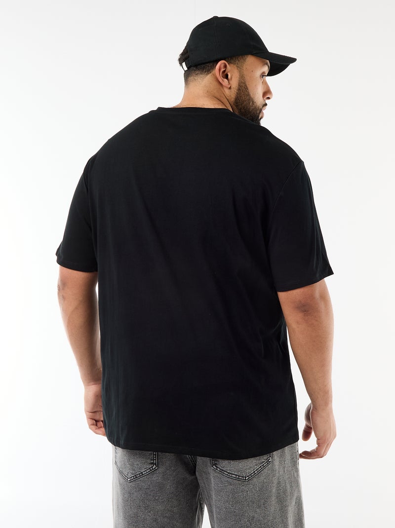 Camiseta de punto jersey de manga corta Negro - Kiabi