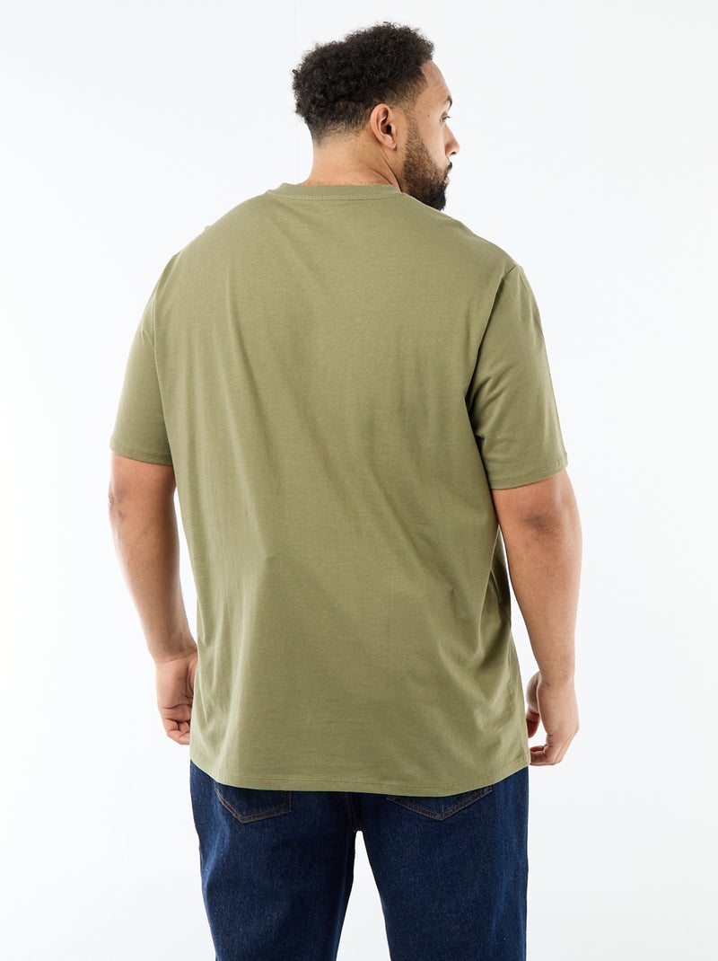 Camiseta de punto jersey de manga corta Verde - Kiabi