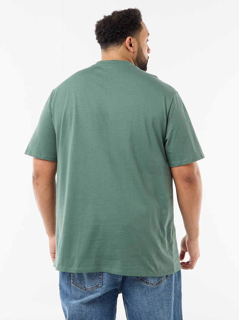 Camiseta de punto jersey de manga corta Verde - Kiabi