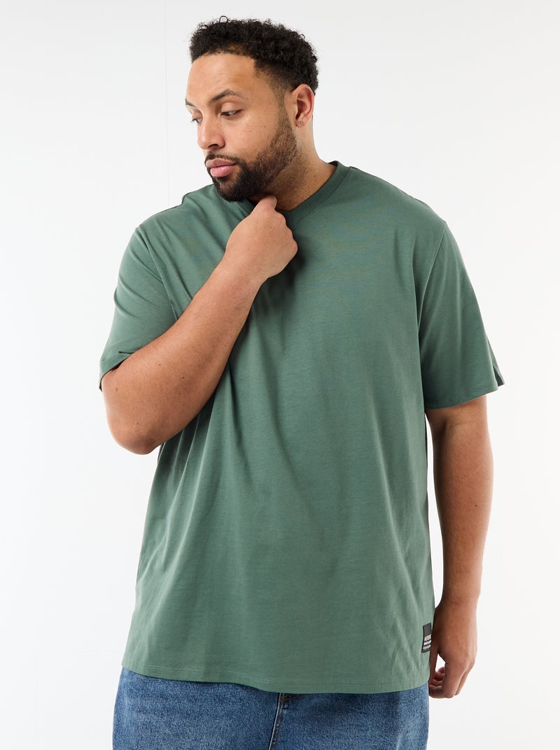 Camiseta de punto jersey de manga corta Verde - Kiabi
