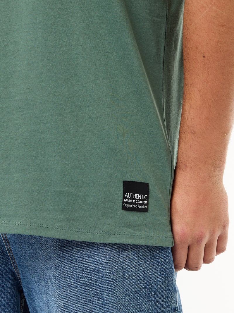Camiseta de punto jersey de manga corta Verde - Kiabi