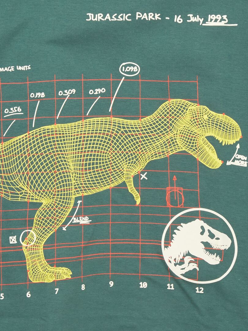 Camiseta de punto 'Jurassic Park' con estampado y relieve VERDE - Kiabi