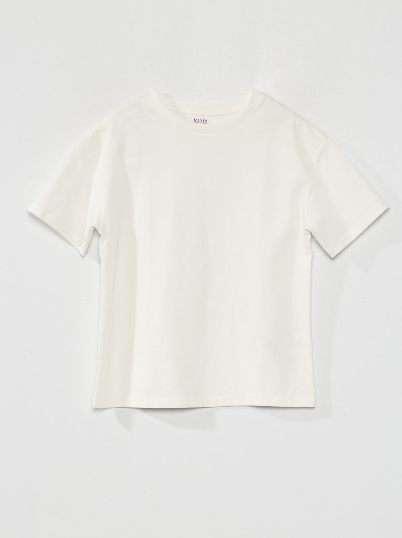 Camiseta de punto lisa Blanco - Kiabi