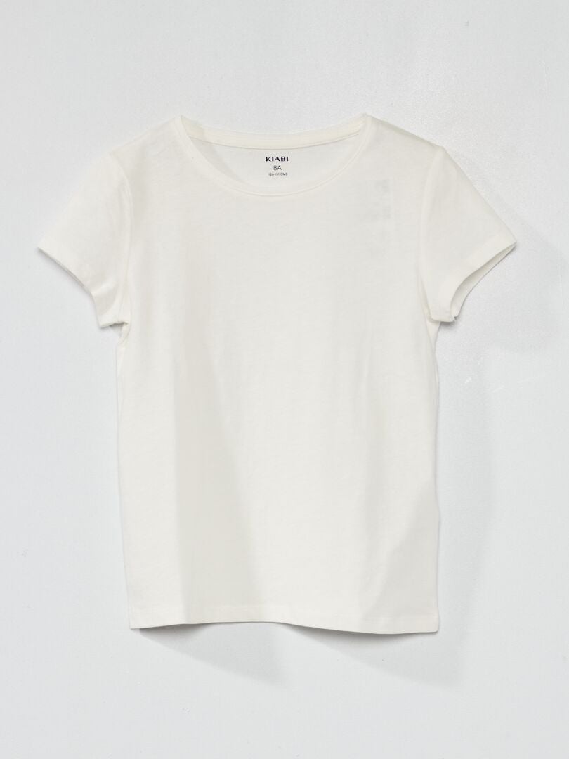 Camiseta de punto lisa Blanco - Kiabi