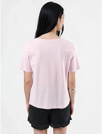 Camiseta de punto lisa con cuello de pico busem