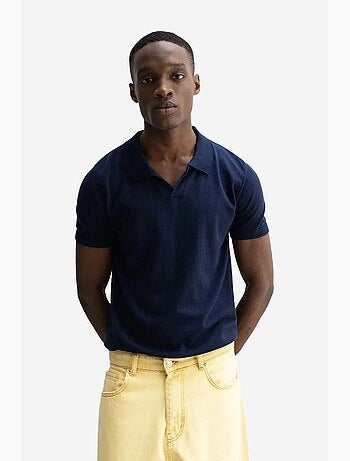 Camiseta de punto lisa con cuello polo giesto