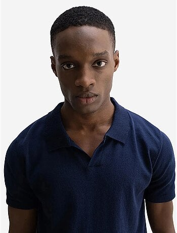 Camiseta de punto lisa con cuello polo giesto