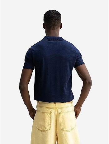 Camiseta de punto lisa con cuello polo giesto