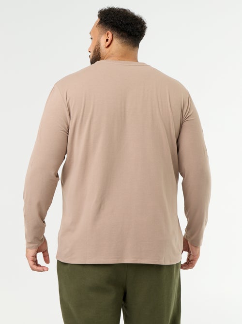 Camiseta de punto lisa de manga larga - Kiabi Camiseta de punto lisa de manga larga - Kiabi