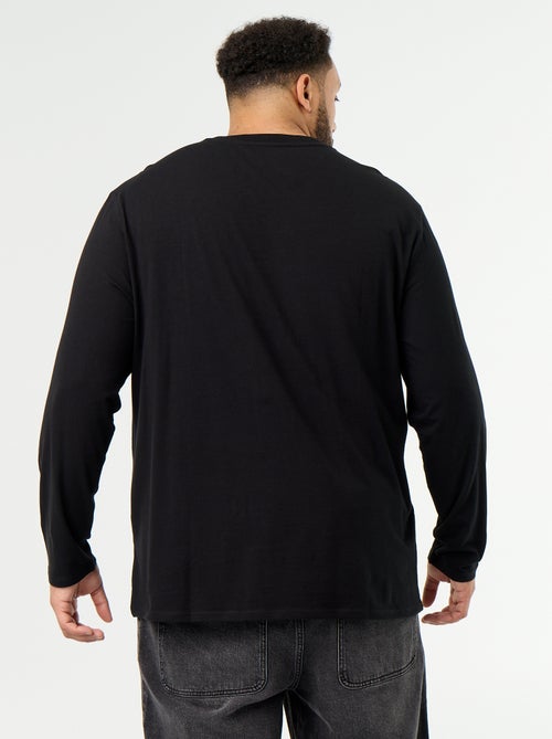 Camiseta de punto lisa de manga larga - Kiabi