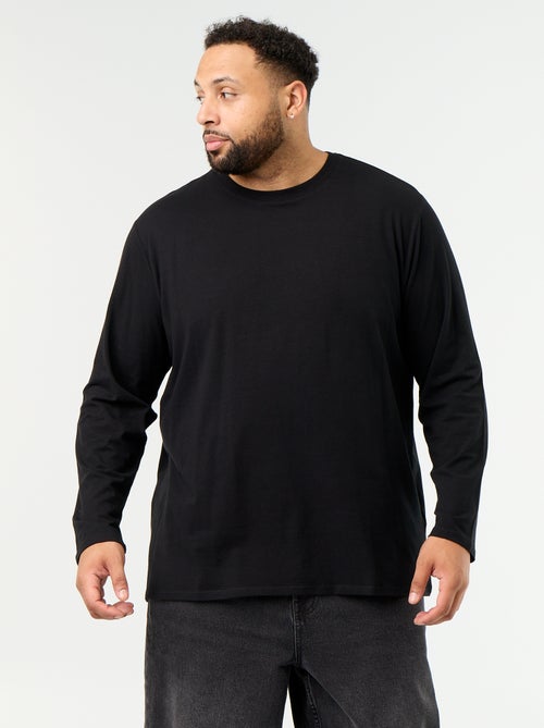 Camiseta de punto lisa de manga larga - Kiabi