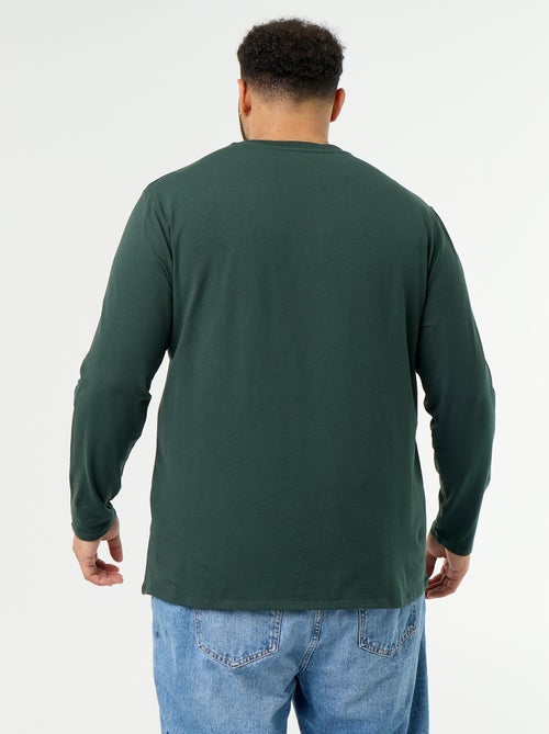 Camiseta de punto lisa de manga larga - Kiabi Camiseta de punto lisa de manga larga - Kiabi