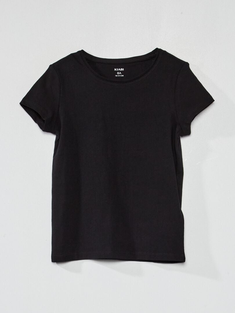 Camiseta de punto lisa Negro - Kiabi