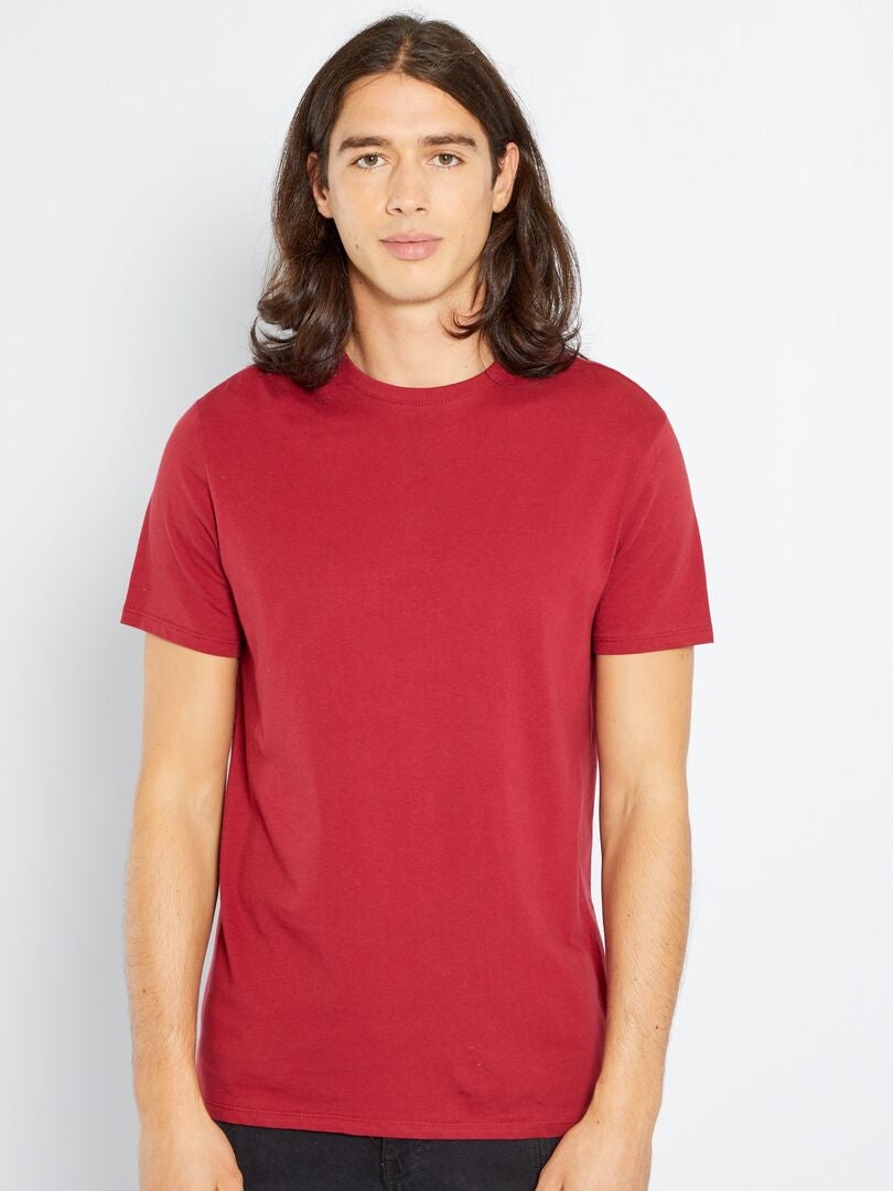 Estado Ananiver Importancia Camiseta de punto lisa - rojo burdeos - Kiabi - 2.00€