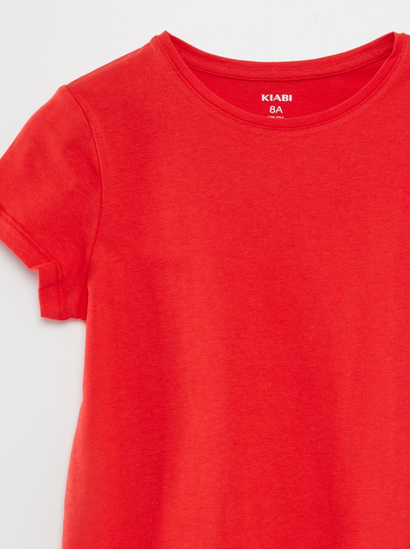 Camiseta de punto lisa ROJO - Kiabi