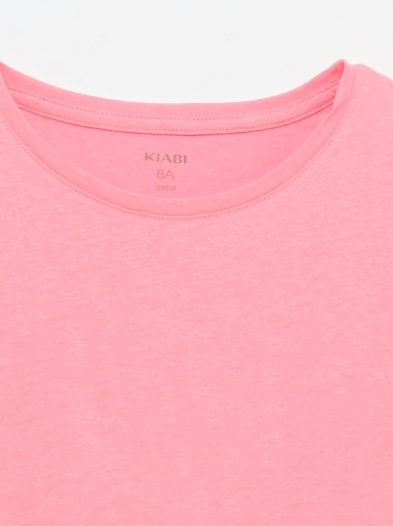 Camiseta de punto lisa Rosa - Kiabi