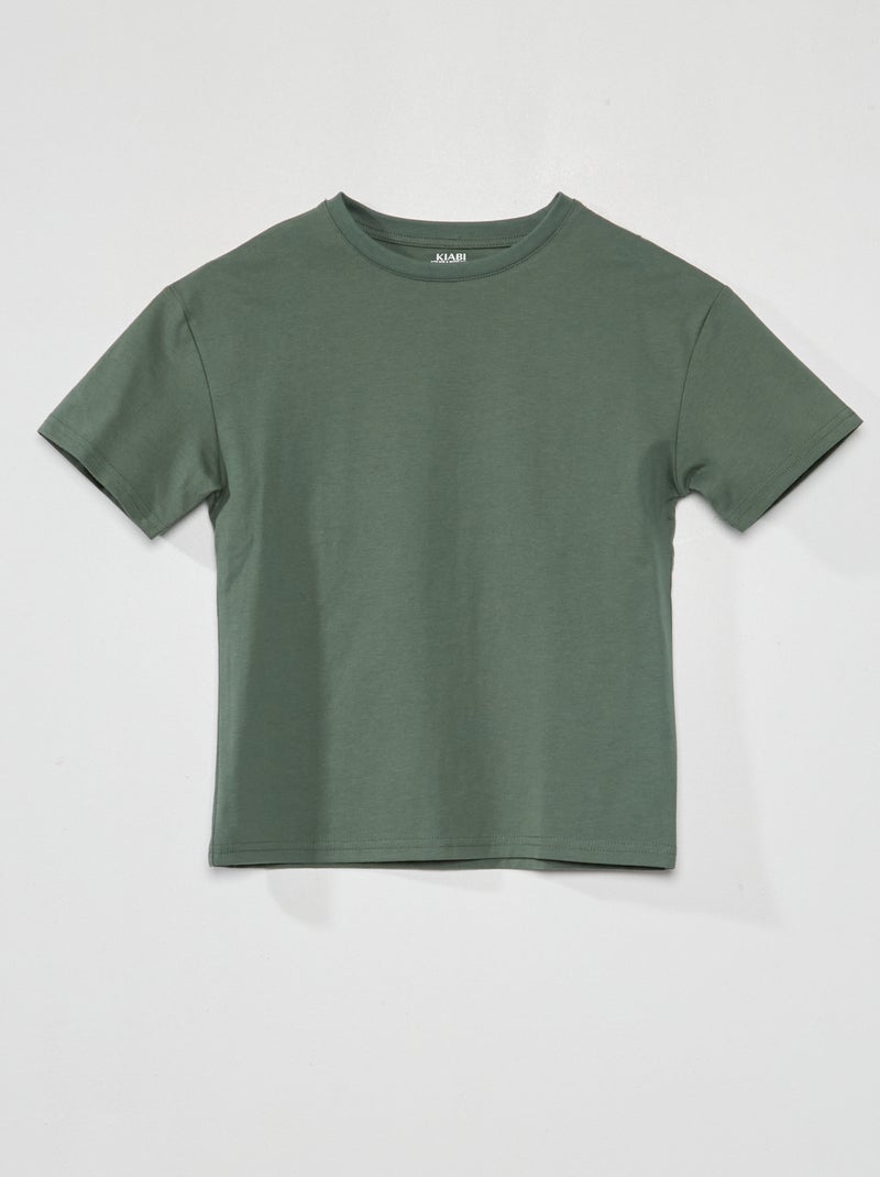 Camiseta de punto lisa VERDE - Kiabi